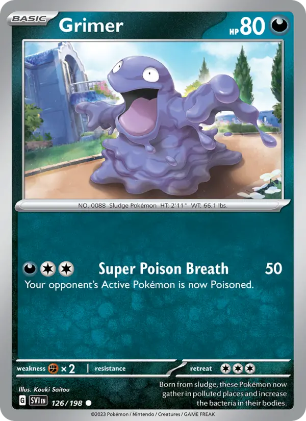 Grimer Non-Foil 126/198 Scarlet & Violet Pokémon Card