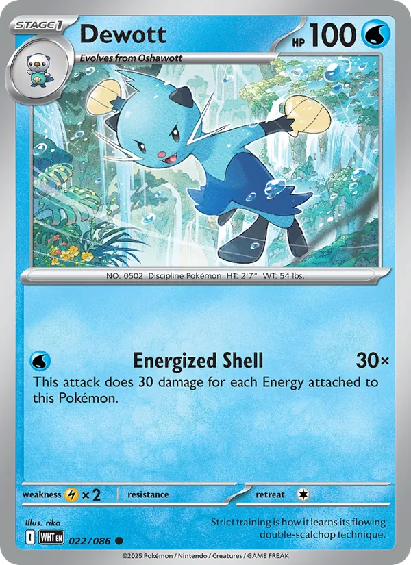 Dewott Normal 022/86 White Flare Pokémon Card