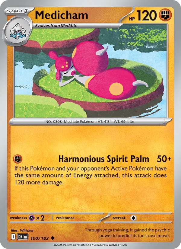Medicham Normal 100/182 Destined Rivals Pokémon Card