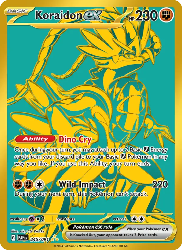 Koraidon ex Holo 245/91 Paldean Fates Pokémon Card