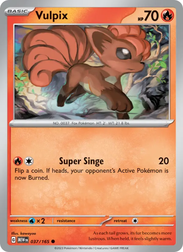 Vulpix Reverse Holo 037/165 151 Pokémon Card