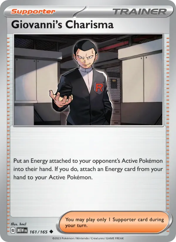 Giovanni's Charisma Reverse Holo 161/165 151 Pokémon Card