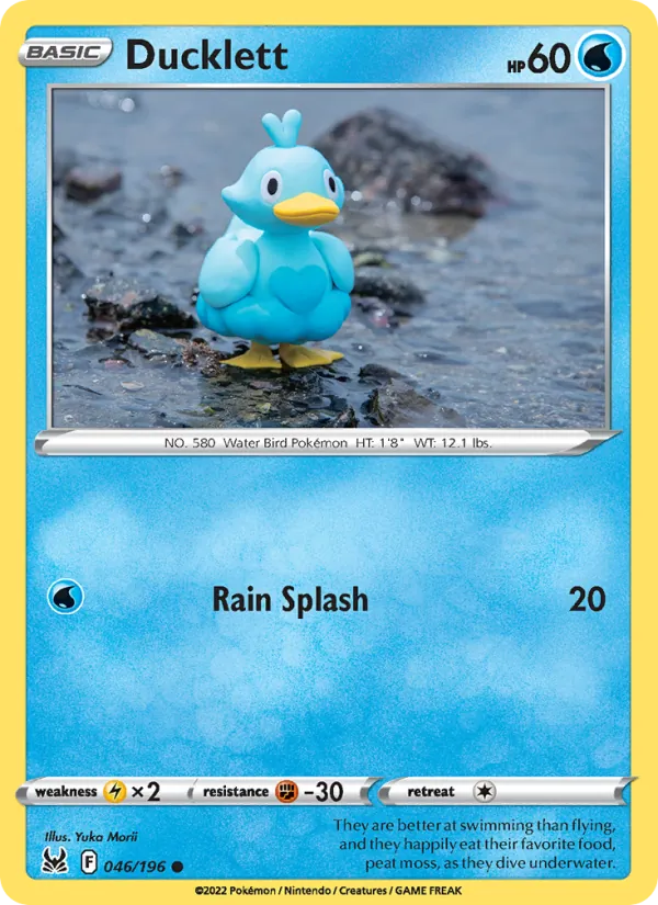 Ducklett Reverse Holo 046/196 Lost Origin Pokémon Card