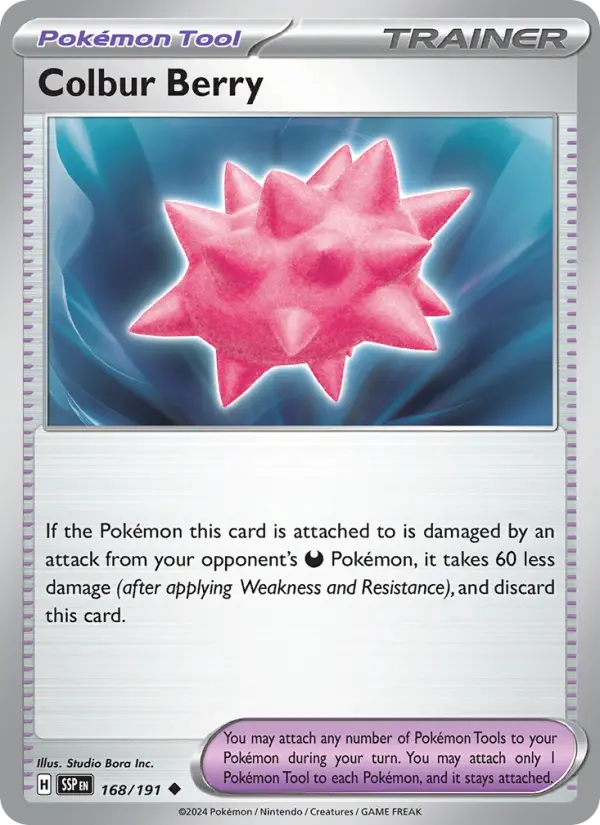 Colbur Berry Reverse Holo 168/191 Surging Sparks Pokémon Card