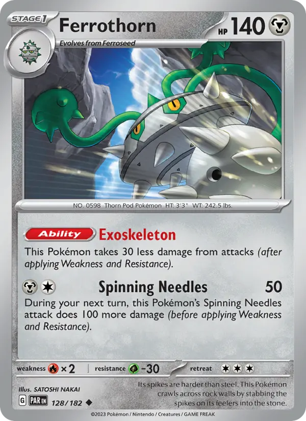 Ferrothorn Reverse Holo 128/182 Paradox Rift Pokémon Card