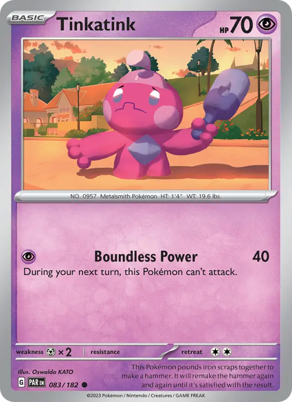 Tinkatink Reverse Holo 083/182 Paradox Rift Pokémon Card