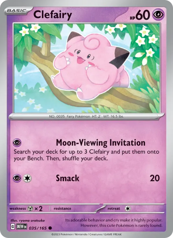 Clefairy Reverse Holo 035/165 151 Pokémon Card