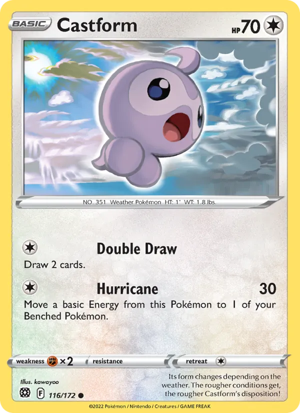 Castform Reverse Holo 116/172 Brilliant Stars Pokémon Card