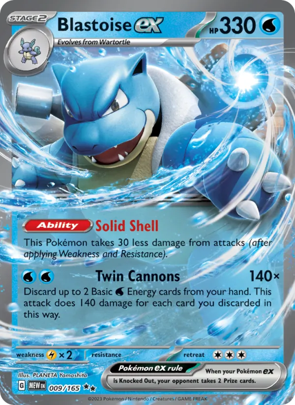 Blastoise ex Holo 009/165 151 Pokémon Card