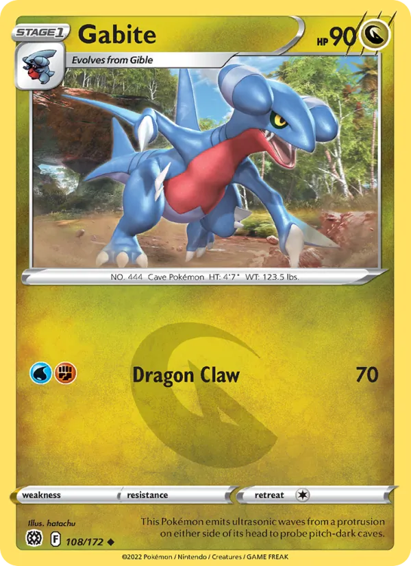 Gabite Reverse Holo 108/172 Brilliant Stars Pokémon Card