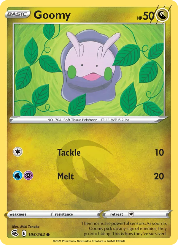 Goomy Reverse Holo 195/264 Fusion Strike Pokémon Card
