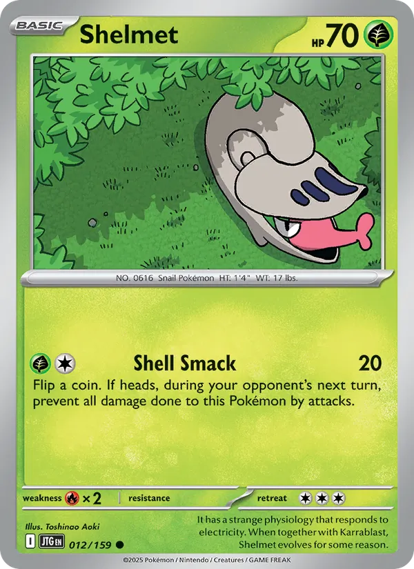 Shelmet Normal 012/159 Journey Together Pokémon Card