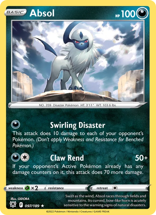 Absol Reverse Holo 097/189 Astral Radiance Pokémon Card