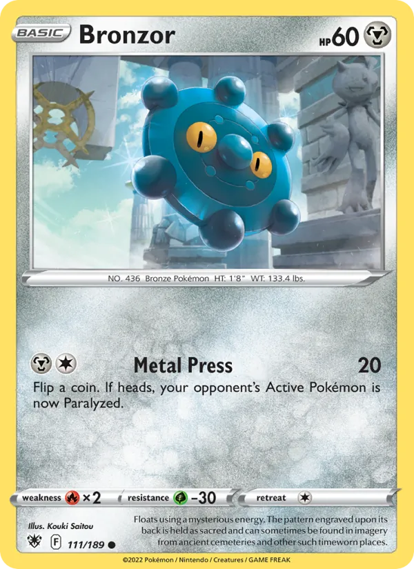 Bronzor Reverse Holo 111/189 Astral Radiance Pokémon Card