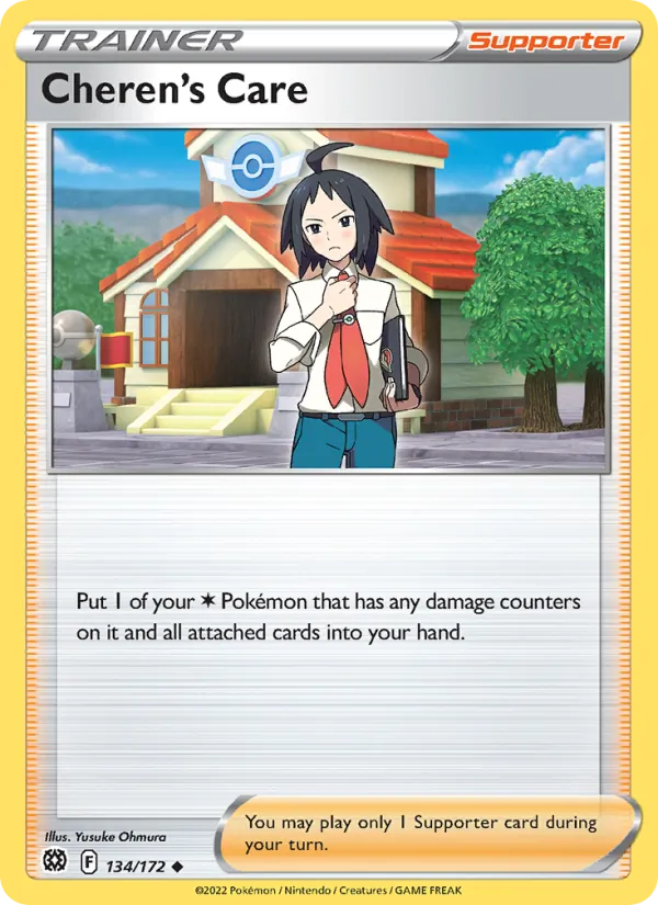 Cheren's Care Reverse Holo 134/172 Brilliant Stars Pokémon Card