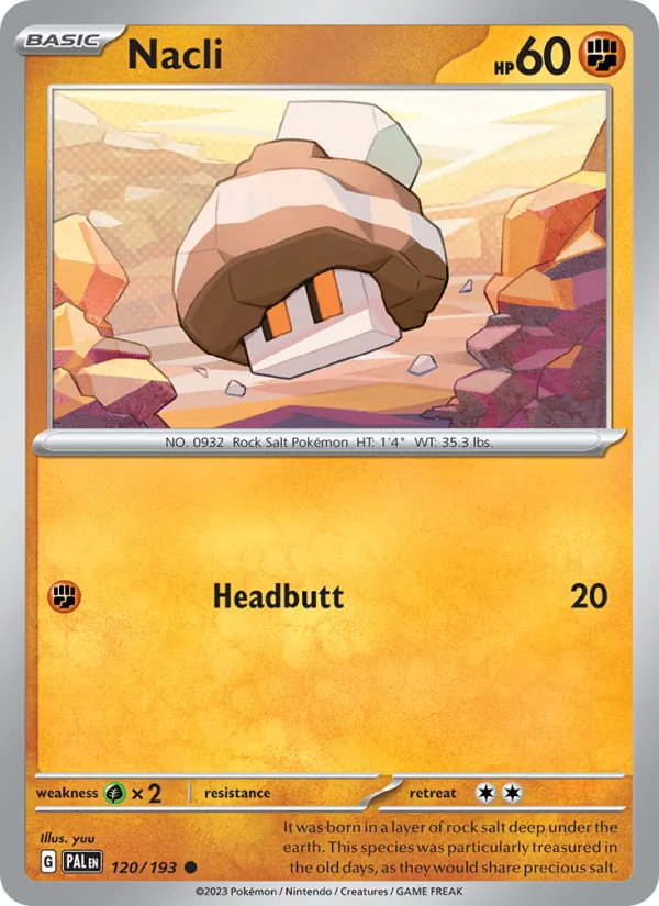 Nacli Normal 120/193 Paldea Evolved Pokémon Card