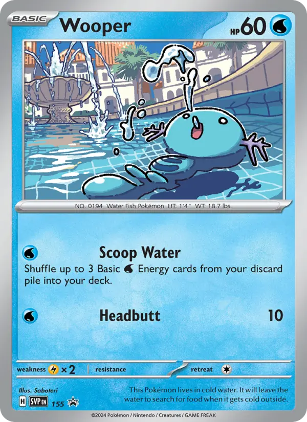 Wooper Non-Foil 155/225 SVP Black Star Promos Pokémon Card