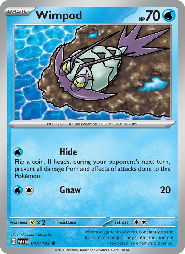 Wimpod Reverse Holo 047/182 Paradox Rift Pokémon Card