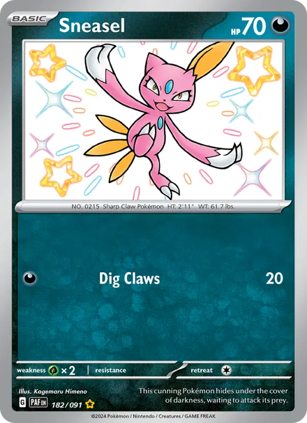 Sneasel Holo 182/91 Paldean Fates Pokémon Card