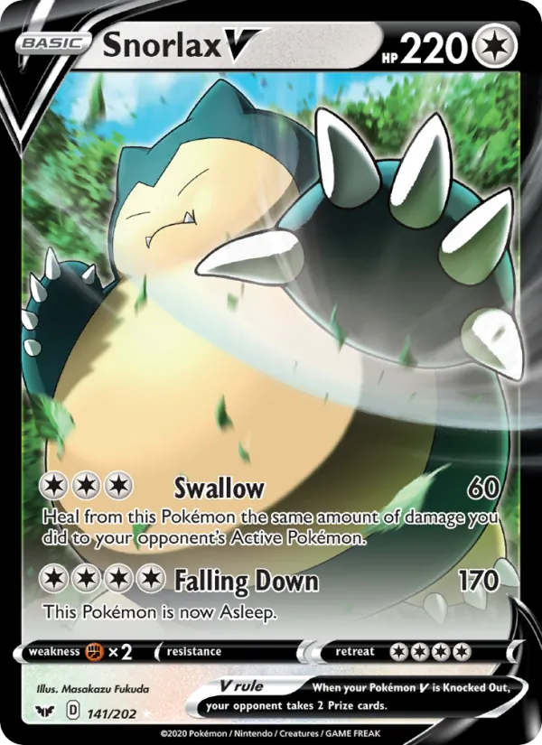 Snorlax V Holo 141/202 Sword & Shield Pokémon Card
