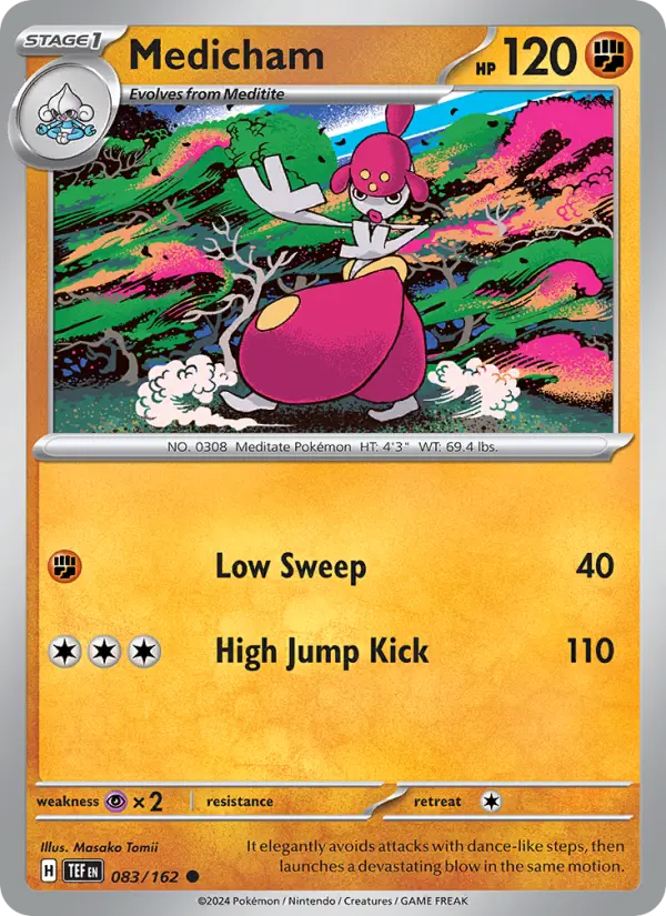 Medicham Reverse Holo 083/162 Temporal Forces Pokémon Card