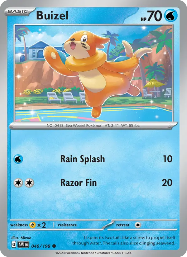 Buizel Non-Foil 046/198 Scarlet & Violet Pokémon Card