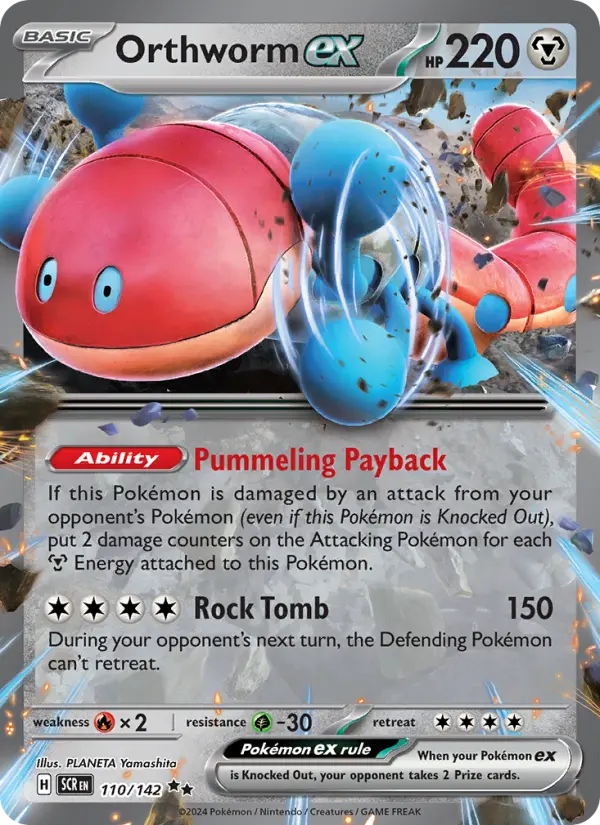 Orthworm ex Holo 110/142 Stellar Crown Pokémon Card