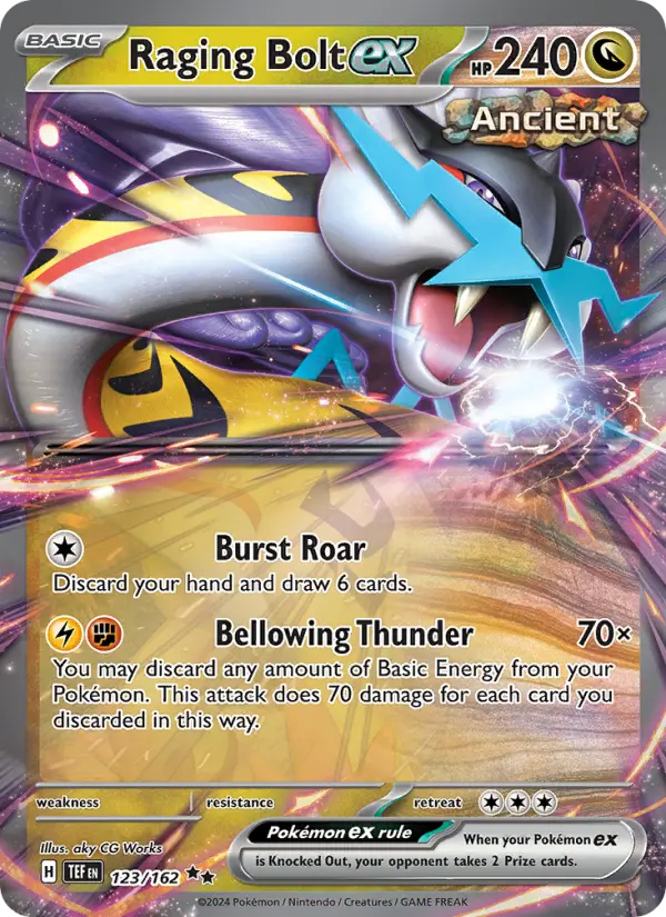 Raging Bolt ex Holo 123/162 Temporal Forces Pokémon Card