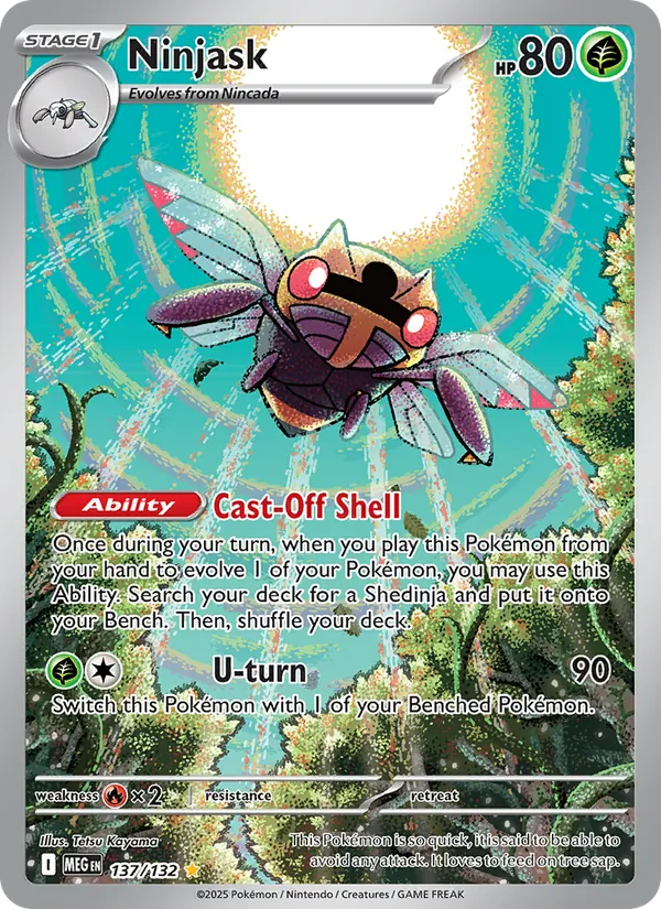 Ninjask Holofoil 137/132 Mega Evolution Pokémon Card