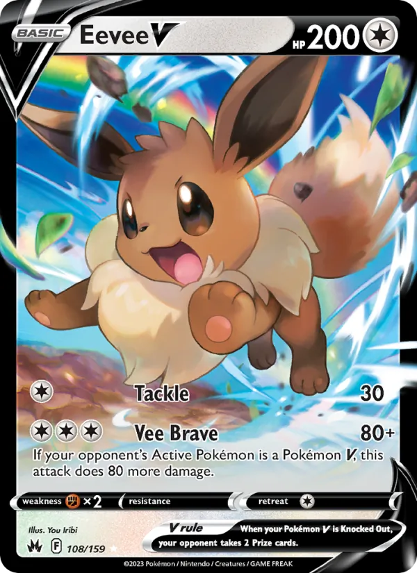 Eevee V Holo 108/159 Crown Zenith Pokémon Card