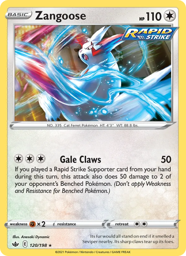 Zangoose Reverse Holo 120/198 Chilling Reign Pokémon Card