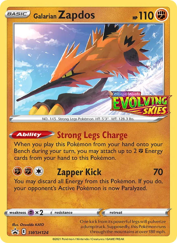 Galarian Zapdos Holo WH124/307 SWSH Black Star Promos Pokémon Card