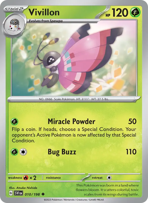 Vivillon Non-Foil 010/198 Scarlet & Violet Pokémon Card