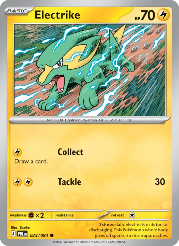 Electrike Reverse Holo 023/84 Pitch Black Pokémon Card
