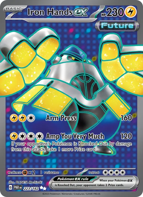 Iron Hands ex Holo 223/182 Paradox Rift Pokémon Card