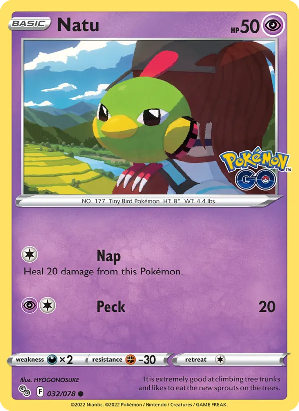 Natu Reverse Holo 032/78 Pokémon GO Pokémon Card