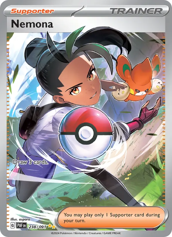 Nemona Holo 238/91 Paldean Fates Pokémon Card