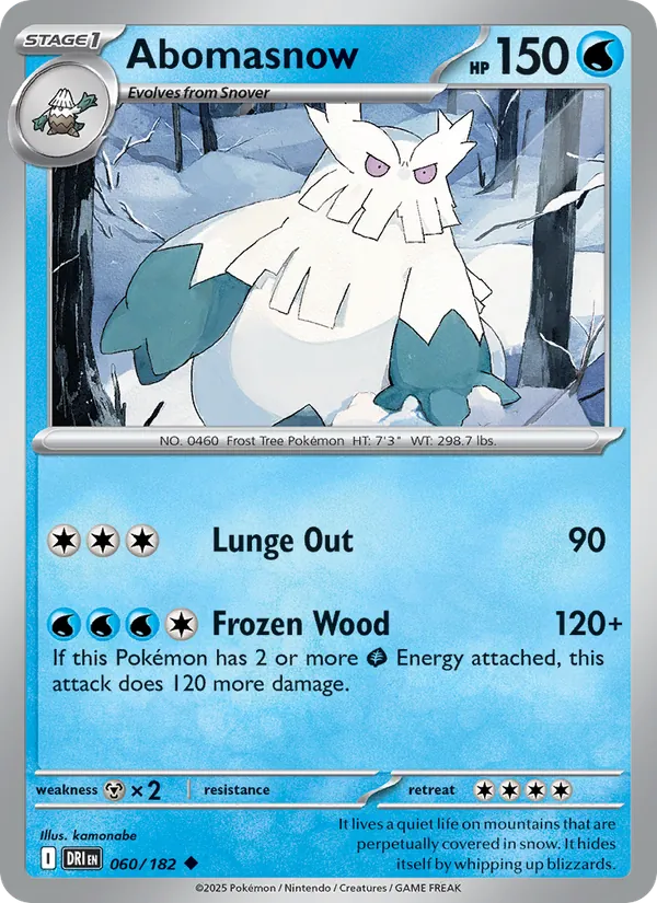 Abomasnow Normal 060/182 Destined Rivals Pokémon Card