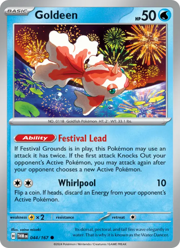 Goldeen Reverse Holo 044/167 Twilight Masquerade Pokémon Card