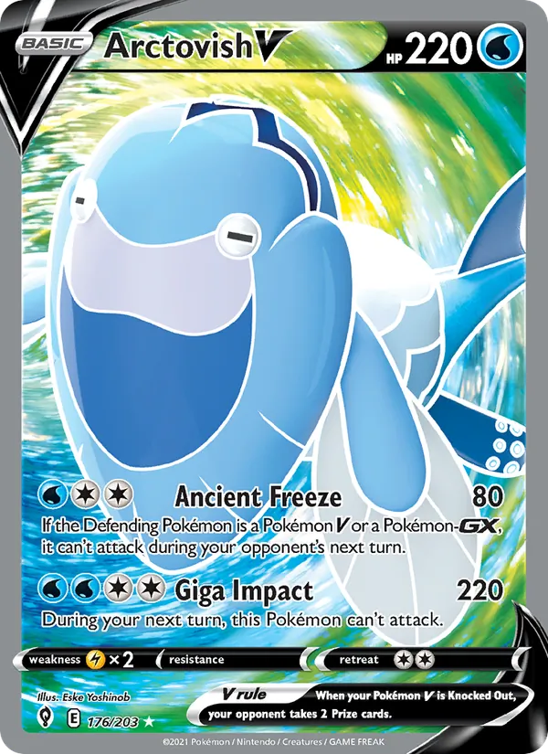 Arctovish V Holo 176/203 Evolving Skies Pokémon Card