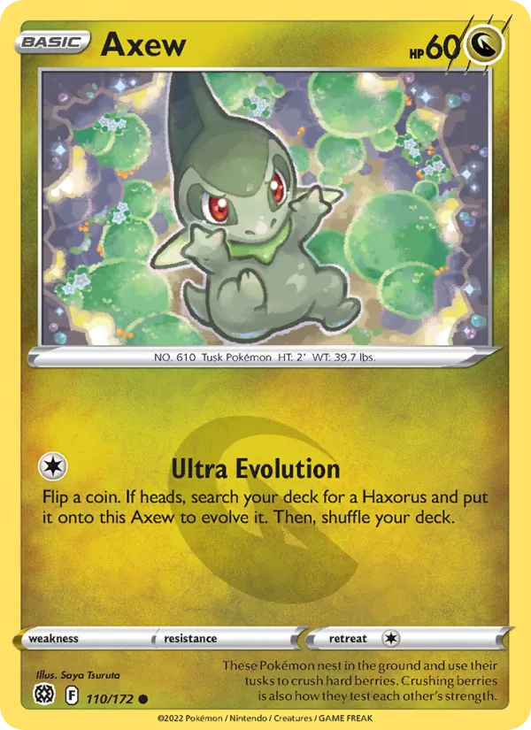 Axew Reverse Holo 110/172 Brilliant Stars Pokémon Card