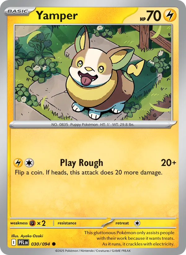 Yamper Non-Holo 030/94 Phantasmal Flames Pokémon Card