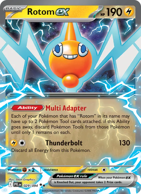 Rotom ex Holofoil 029/94 Phantasmal Flames Pokémon Card