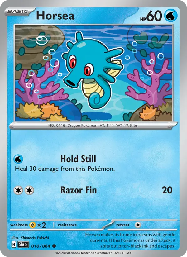 Horsea Non-Foil 010/64 Shrouded Fable Pokémon Card