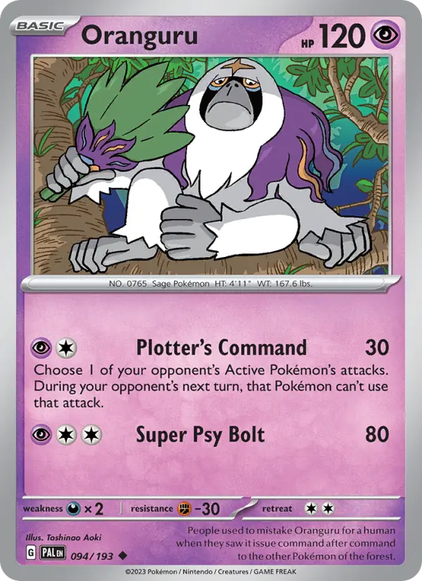Oranguru Non-Foil 094/193 Paldea Evolved Pokémon Card