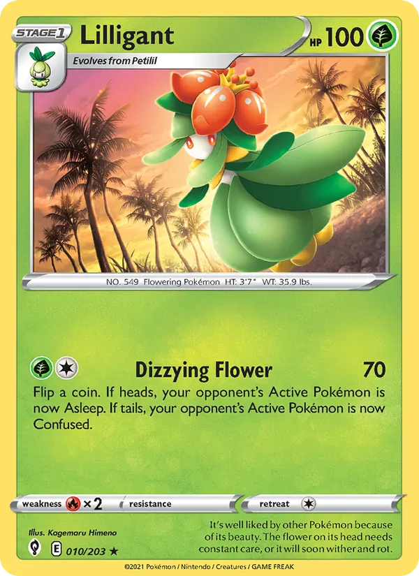 Lilligant Reverse Holo 010/203 Evolving Skies Pokémon Card