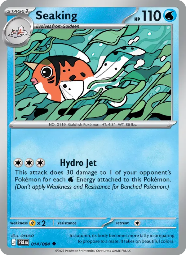 Seaking Reverse Holo 014/84 Pitch Black Pokémon Card