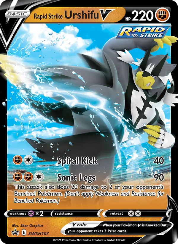 Rapid Strike Urshifu V Holo WH107/307 SWSH Black Star Promos Pokémon Card