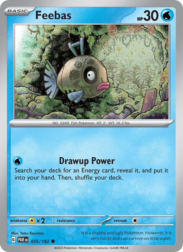 Feebas Reverse Holo 035/182 Paradox Rift Pokémon Card