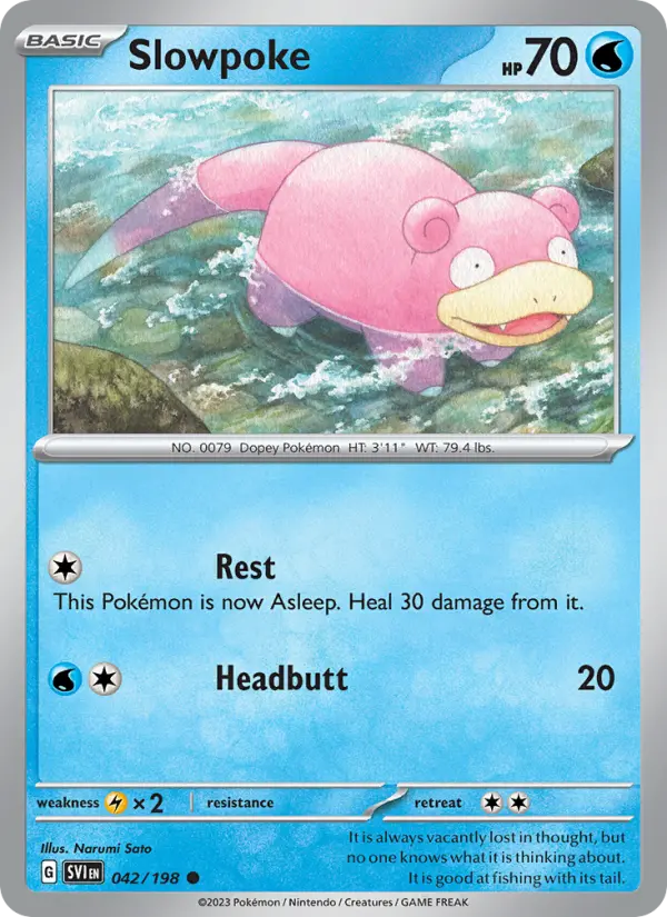 Slowpoke Non-Foil 042/198 Scarlet & Violet Pokémon Card